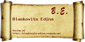 Blaskovits Edina névjegykártya